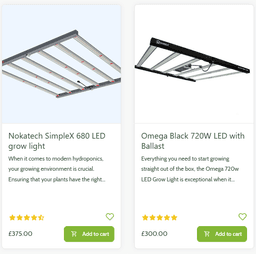 Showing 2 of the product cards from Senua Hydroponics