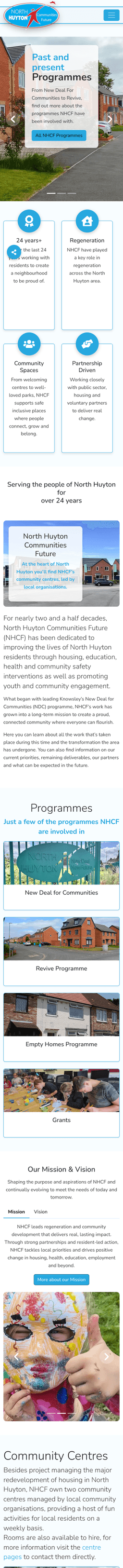 NHCF website iPhone screenshot NHCF website iPhone screenshot
