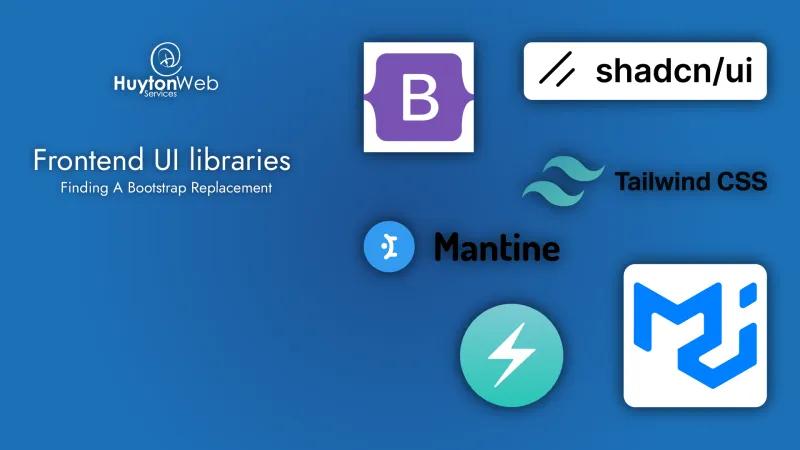 Huyton Web Services logo | Frontend UI libraries - Finding A Bootstrap Replacement title and logos for the frontend UI libraries