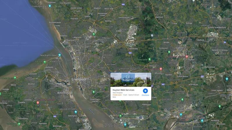 Huyton Web Service on Google maps