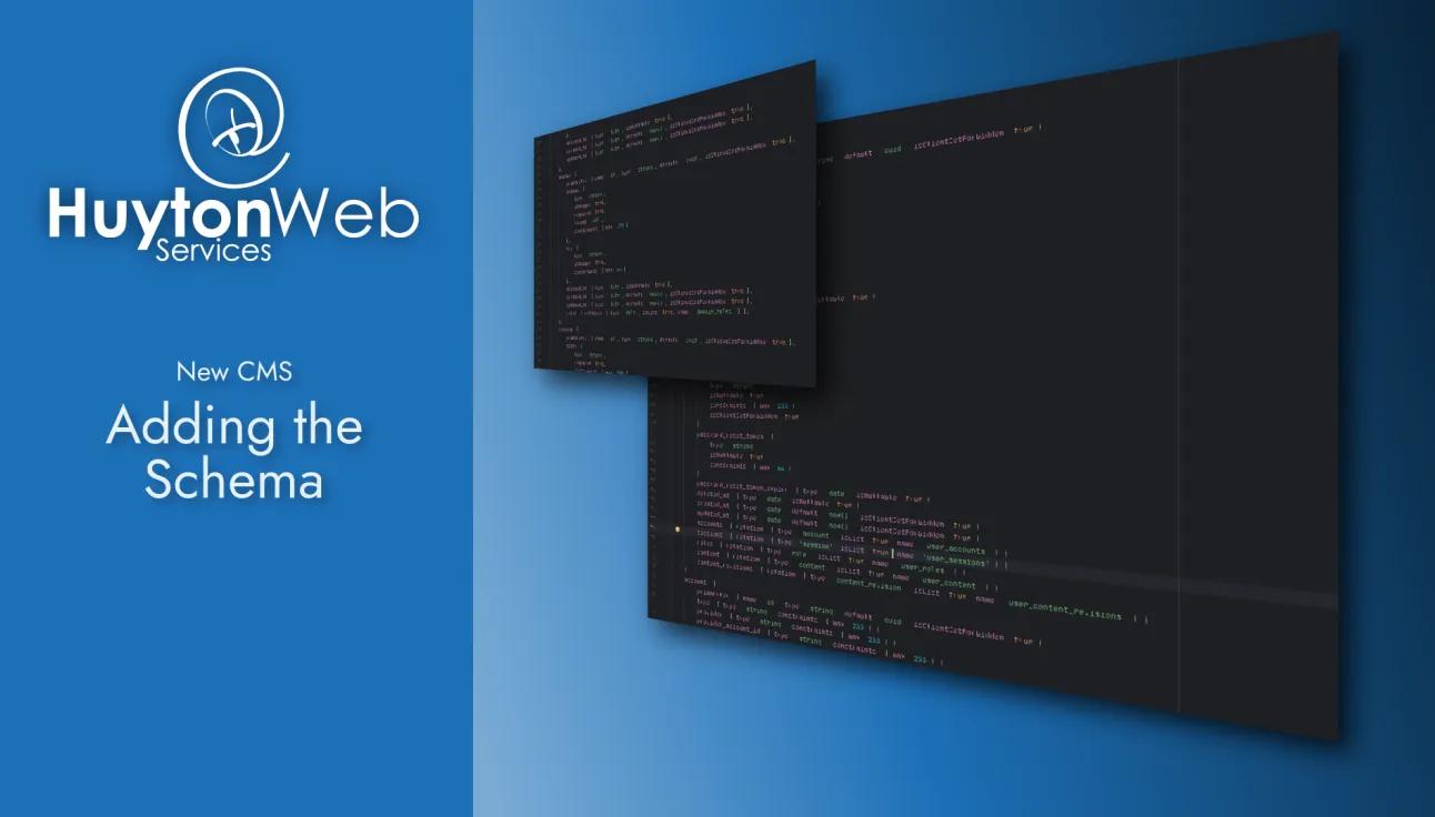 Showing information on New CMS - Adding the schema